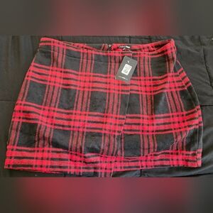 Red Plaid Women's Mini Skirt